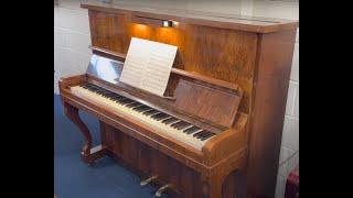 Ed Seiler German upright piano 129cm 1934. Unique built-in light to illuminate the music.