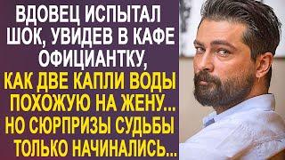 Вдовец оцепенел, увидев в кафе официантку, как две капли воды похожую на его жену. Сюрпризы судьбы.