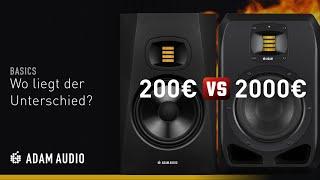 200 € vs. 2000 € Studiomonitor... Wo liegt der Unterschied? | ADAM Audio