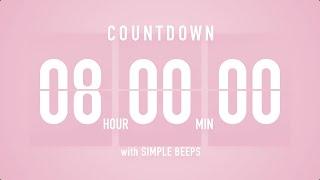 8 Hours Countdown Flip Clock Timer / Simple Beeps 
