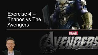 Exercise 4 with steps by steps coding: The Avengers vs Thanos simple battle game using VueJs