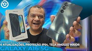 Novo GALAXY A16 5G | 6 Atualizações de Android, Proteção IP54, Tela MAIOR | Unboxing e Impressões