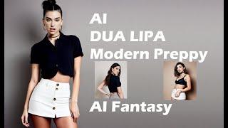 AI Dua Lipa Modern Preppy Fashion PhotoBook