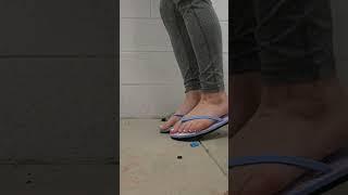 No match for Pebbles. Train crush #crushexperiment #asmrcrush #flipflops #modeltraincrush