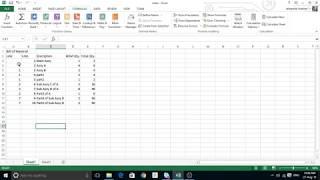 Let's Learn how to create a Bill of Materials in Excel