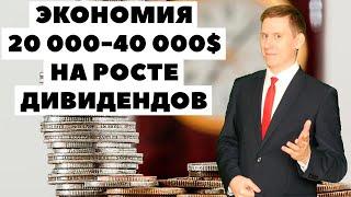 Как я сэкономил 20-40 тысяч $ на росте дивидендов? Пассивный доход с дивидендов 2021