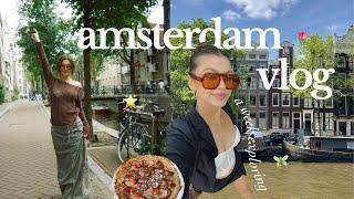 Amsterdam Vlog | vintage shopping, canal boat ride, museums, & going out!