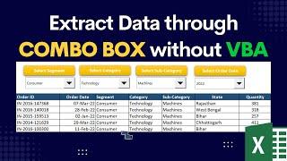 User form combo box | How to use Combo box in Excel without VBA | Excel filter function