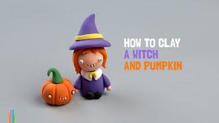 Learn how to sculpt clay witch and pumpkin!