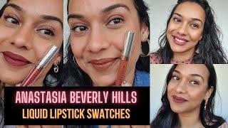 ANASTASIA BEVERLY HILLS Matte Liquid Lipstick Swatches on Medium Brown Skin!