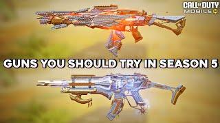 Guns you should use in CODM Season 5 (With it's best Gunsmith)