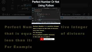 Python Program to Find Perfect Numbers | Python Coding Tutorial