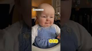 Baby first lemon reactions  #funnymoments