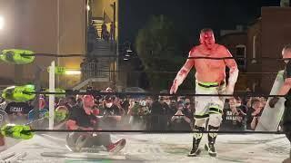 Ricky Shane Page suplexes  Nick Gage on Light Tubes at Spring Break 2021