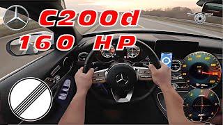 2018 Mercedes-Benz C200d 160HP Acceleration & Top Speed on German Autobahn 100-200 km/h