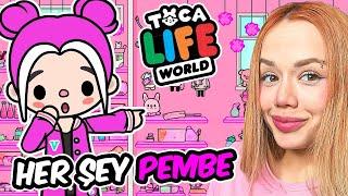 24 Saat Boyunca Herşey Pembe !? - Toca Life World @GamzeKarta