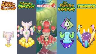 Dawn Of Fire, My Singing Monsters, Raw Zebra, Monster Exolorers, Fanmade, Redesign Comparisons