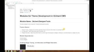 Modules for Theme Development : Orchard Beginner