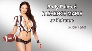 Pashence Marie Sexy Football Referee in body paint