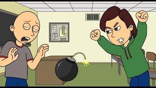 classic caillou detonates a bomb at school/ grounded