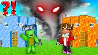 Mikey ICE and JJ LAVA House vs TORNADO in Minecraft - Maizen