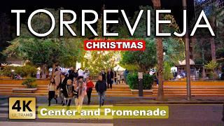 Christmas Torrevieja - Center and Promenade - Spain | Costa Blanca - Walking tour [4k 60fps]