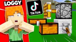 TESTING TIK TOK HACKS ON LOGGY | MINECRAFT