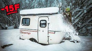 Snowstorm Winter Camping w/ WOOD STOVE️ | BACK AT IT