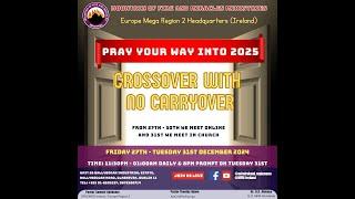 Praying into the new year. Cross over with no carry over