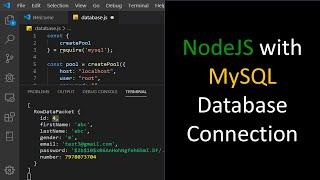 MySQL Database connection from node js application