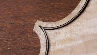 ASMR Wood Carving: Making Violin Back Part 2 - Corners and Purflings REAL TIME