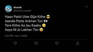 Gulab Sidhu _ Nakhra _ Sargi Maan _ Black Screen Lyrics Whatsapp Status _ New Punjabi Song @Moni08