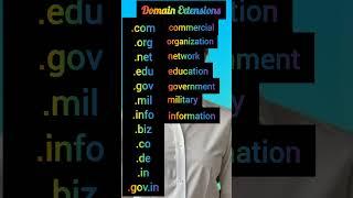 Domain Extensions #english #education #internet #computer #viralvideo #shortsfeed #domain