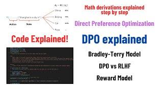 Direct Preference Optimization (DPO) explained: Bradley-Terry model, log probabilities, math