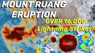Mount Ruang ERUPTS AGAIN‼️ OVER 16,000 Lightning Strikes‼️