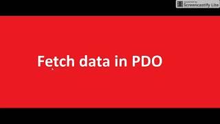 Fetch Data from Mysql in PHP using PDO - PHP Data Object