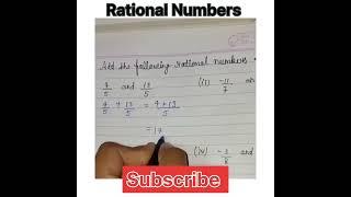 Addition of Rational Numbers | Class8th