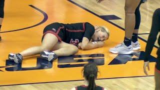  EJECTION, Swinging Elbow To Face Knocks Defender Flat On Her Back, ESCORTED OUT Of Arena