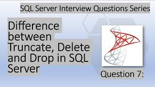 Difference Between Truncate Vs Delete Vs Drop in SQL Server