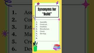 Synonyms | Synonyms for "Build" | Similar words | The Study Corner | #synonyms #shorts