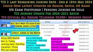 TCS New Joining Dates | TCS HR, Region, Phase & Batch-Phase-wise Joining Updates For 2022-2024 Batch