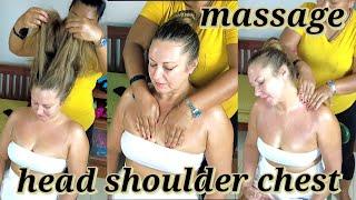 ASMR Thai back head shoulder chest massage