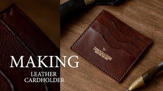 Making leather card wallet 90x100mm. Leather craft