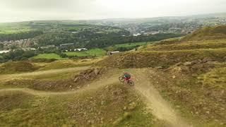 Lee Quarry Red Route by Drone (with customary crash at end)