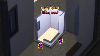 The Sims 4 Saving space (TV, sofa, library, fireplace) 2x3 #sims4shorts #sims4tips #sims4savingspace