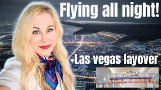 The Real Life Of A Flight Attendant! Flying All Night + Las Vegas Layover!