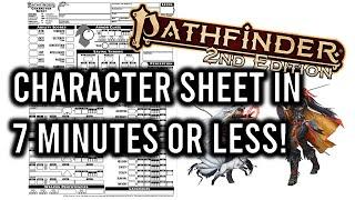 Pathfinder 2e Character Sheet in 7 Minutes or Less