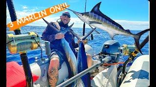 MARLIN FISHING ON INFLATABLE BOAT !!! Offshore trolling Hawaii: Pelagic