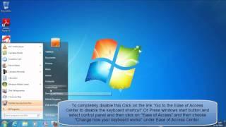 HOW TO COMPLETELY DISABLE STICKY KEYS IN WINDOWS 7