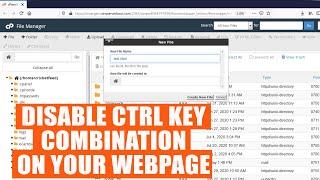 How to disable CTRL key combinations on your webpages?